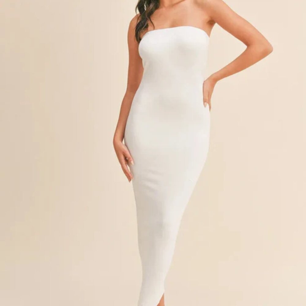 NWT Strapless Tube Maxi Dress White Size S